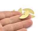 Semi Circle Charm, 12 Raw Brass Half Moon Charms With 1 Hole, Blanks, Stamping Blanks (29x11x0.80mm) M954