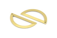 Semi Circle Charm, 8 Raw Brass Half Moon Charms With 1 Hole, Stamping Blanks (38x17x0.80mm) M956