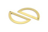 Semi Circle Charm, 8 Raw Brass Half Moon Charms With 1 Hole, Stamping Blanks (38x17x0.80mm) M956