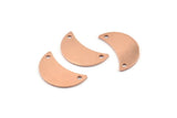 Copper Moon Charm, 10 Raw Copper Moon Charm With 2 Holes, Blanks, Findings (18x8.5x0.70mm) M958