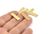 Brass Blank, 24 Raw Brass Geometric Charms With 1 Hole, Charms, Findings (23x6x0.80mm) M951
