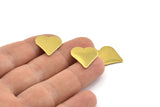 Brass Heart Blank, 12 Raw Brass Heart Blanks, Stamping Blanks (17x0.90mm) A0955
