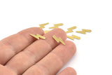 Brass Blank, 100 Raw Brass Lightning Bolt Blanks, Stamping Blanks (14x5x0.50mm) A0891