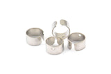 Brass Ear Cuffs - 30 Silver Brass Ear Cuffs With One Hole Round  Findings , Nickel Free (9mm) D0035 D0037