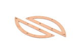 Semi Circle Blank, 6 Raw Copper Semi Circle Charms With 5 Holes, Stamping Blanks (51x15x0.70mm) M901