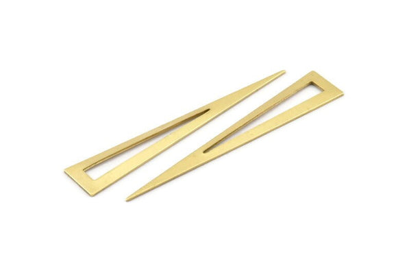 Brass Triangle Blank, 12 Raw Brass Triangle Blanks (66x12x0.80mm) D0217