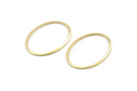Brass Oval Connector, 25 Raw Brass Oval Connectors, Charms, Findings (28x21x1mm) A1706