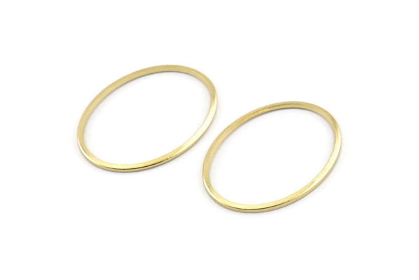 Brass Oval Connector, 25 Raw Brass Oval Connectors, Charms, Findings (28x21x1mm) A1706