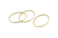 Brass Oval Connector, 25 Raw Brass Oval Connectors, Charms, Findings (28x21x1mm) A1706