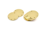 Brass Round Charm, 8 Raw Brass Round Charms With 4 Holes, Stamping Blanks (21x0.90mm) M969