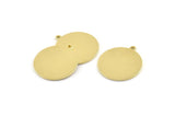 Brass Round Tag, 8 Raw Brass Round Charms With 1 Loop, Blanks (21x23x0.90mm) M970