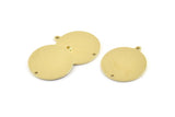 Brass Round Tag, 8 Raw Brass Round Charms With 1 Loop And 1 Hole, Blanks (21x23x0.90mm) M971