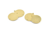 Brass Round Tag, 8 Raw Brass Round Charms With 1 Loop And 1 Hole, Blanks (21x23x0.90mm) M971