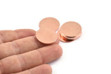 Copper Round Tag, 8 Raw Copper Round Stamping Blanks (21x0.90mm) M962