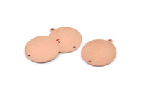 Bakır Yuvarlak Charm, 1 Döngü ve 1 Delikli 8 Ham Bakır Yuvarlak Charm, Damgalama Boşlukları (21x23x0,90 mm) M960