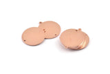 Copper Round Charm, 8 Raw Copper Round Charms With 1 Loop And 1 Hole, Stamping Blanks (21x23x0.90mm) M960