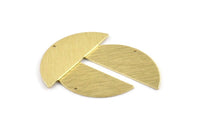 Brass Half Moon, 8 Textured Raw Brass Semi Circle Blanks With 1 Hole (39x15x0.90mm) M994