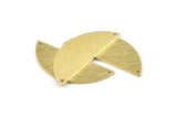 Brass Half Moon, 8 Textured Raw Brass Semi Circle Blanks With 2 Holes (39x15x0.90mm) M996