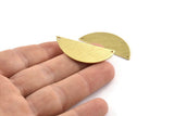 Brass Half Moon, 8 Textured Raw Brass Semi Circle Blanks With 2 Holes (39x15x0.90mm) M996