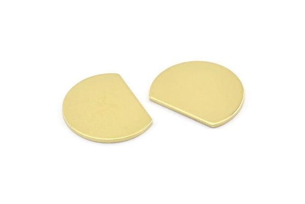 Semi Circle Blank, 12 Raw Brass Half Moon Blanks (18x14x0.90mm) M981