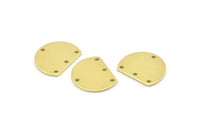 Semi Circle Charm, 12 Raw Brass Half Moon Blanks With 4 Holes (18x14x0.90mm) M988