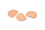 Semi Circle Charm, 10 Raw Copper Half Moon Blanks With 1 Hole (18x14x0.90mm) M974