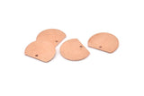 Semi Circle Charm, 10 Raw Copper Half Moon Blanks With 1 Hole (18x14x0.90mm) M974