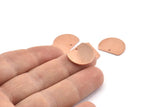 Semi Circle Charm, 10 Raw Copper Half Moon Blanks With 1 Hole (18x14x0.90mm) M974