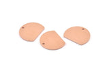 Semi Circle Charm, 10 Raw Copper Half Moon Blanks With 1 Hole (18x14x0.90mm) M975