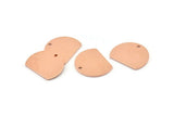 Semi Circle Charm, 10 Raw Copper Half Moon Blanks With 1 Hole (18x14x0.90mm) M975
