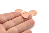 Semi Circle Charm, 10 Raw Copper Half Moon Blanks With 1 Hole (18x14x0.90mm) M975