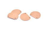 Semi Circle Charm, 10 Raw Copper Half Moon Blanks With 2 Holes (18x14x0.90mm) M976