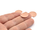 Semi Circle Charm, 10 Raw Copper Half Moon Blanks With 2 Holes (18x14x0.90mm) M976