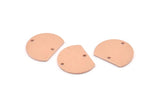 Semi Circle Charm, 10 Raw Copper Half Moon Blanks With 2 Holes (18x14x0.90mm) M977