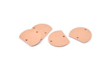 Semi Circle Charm, 10 Raw Copper Half Moon Blanks With 2 Holes (18x14x0.90mm) M977