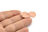 Semi Circle Charm, 10 Raw Copper Half Moon Blanks With 2 Holes (18x14x0.90mm) M977