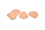 Semi Circle Charm, 10 Raw Copper Half Moon Blanks With 4 Holes (18x14x0.90mm) M979
