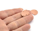 Semi Circle Charm, 10 Raw Copper Half Moon Blanks With 4 Holes (18x14x0.90mm) M979