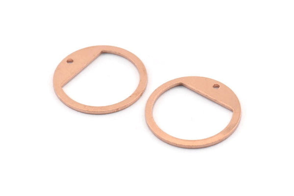 Bakır Yuvarlak Charm, 1 Delikli 10 Ham Bakır Yuvarlak Charm, Damgalama Boşlukları (21x0,90 mm) M992