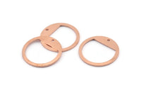 Bakır Yuvarlak Charm, 1 Delikli 10 Ham Bakır Yuvarlak Charm, Damgalama Boşlukları (21x0,90 mm) M992
