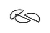 Black Half Moon, 25 Oxidized Black Brass Semi Circle Connectors (12x26x1mm) A1709 S1091