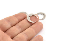 Silver Moon Charm, 12 Textured Antique Silver Plated Brass Crescent Moon Charms With 2 Holes (18x4.5x1mm) D1371 H1325