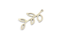 Silver Leaf Charm, 12 Antique Silver Plated Brass Leaf Charms With 1 Loop, Findings (35x19x0.50mm) A1386 Q0704