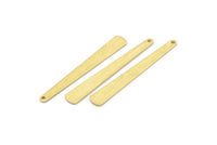 Brass Necklace Bar, 24 Raw Brass Textured Bar Charms With 1 Hole, Earrings, Pendants (43x6x0.80mm) D0795