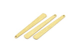 Brass Necklace Bar, 24 Raw Brass Textured Bar Charms With 1 Hole, Earrings, Pendants (43x6x0.80mm) D0795