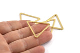 Gold Triangle Charm, 2 Gold Plated Brass Triangle Connectors (33x29x2x1mm) D1022 Q0996