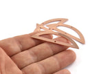 Semi Circle Blank, 6 Raw Copper Half Moon Charms With 2 Holes, Stamping Blanks (51x15x0.70mm) M896