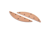 Semi Circle Blank, 6 Raw Copper Half Moon Charms With 6 Holes, Stamping Blanks (37x8x0.70mm) M916