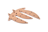 Semi Circle Blank, 6 Raw Copper Half Moon Charms With 6 Holes, Stamping Blanks (37x8x0.70mm) M916