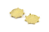 Brass Round Charm, 2 Textured Raw Brass Round Charms With 1 Hole, Blanks (19x1.2mm) N1423